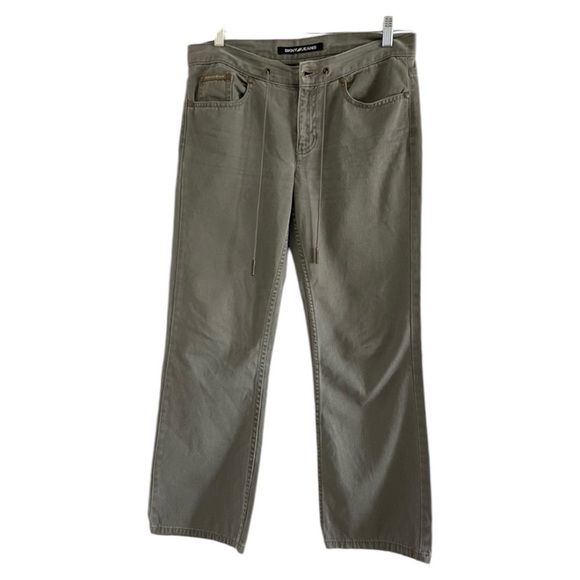 DKNY JEANS Women’s Khaki Cotton Zip Fly Drawstring Pants-Size 4 - Picture 1 of 9